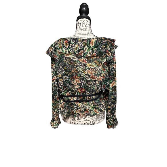 Free People Rudi Ruffled Crop Top Multi Floral Size S Trendy event whimsical‎ - Picture 3 of 7